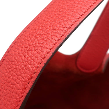 エルメス HERMES ピコタンロックMM ルージュクー トリヨンモーリス ハンドバッグ シルバー金具 赤