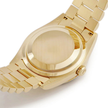 腕時計 ロレックス ROLEX デイデイト 36 118238 P番 自動巻き メンズ メーカーOH済 P番 K18YG無垢 グリーン バー フルーテッドベゼル