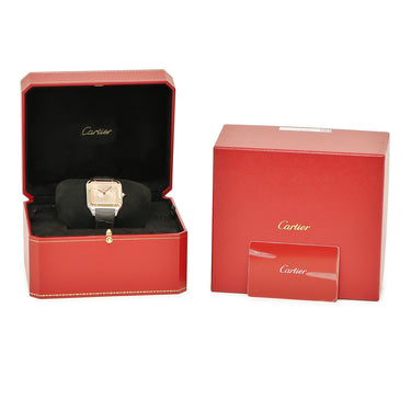 腕時計 カルティエ Cartier サントス デュモン LM W2SA0025 手巻き メンズ K18PG×SS コンビ ギョウシェ アラビア 限定