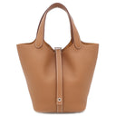 エルメス HERMES ピコタンロック PM ゴールド トリヨンクレマンス ハンドバッグ シルバー金具 新品 未使用 茶