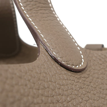 エルメス HERMES ピコタンロックMM エトゥープ トリヨンクレマンス ハンドバッグ シルバー金具 グレージュ