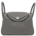 エルメス HERMES リンディ30 ヴェルソ グラファイト×エトゥープ トリヨンクレマンス 2WAYバッグ シルバー金具 グレージュ