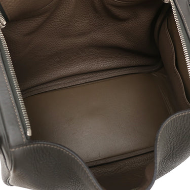 エルメス HERMES リンディ30 ヴェルソ グラファイト×エトゥープ トリヨンクレマンス 2WAYバッグ シルバー金具 グレージュ