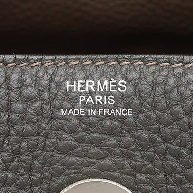 エルメス HERMES リンディ30 ヴェルソ グラファイト×エトゥープ トリヨンクレマンス 2WAYバッグ シルバー金具 グレージュ