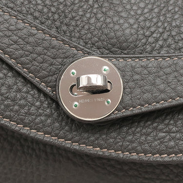 エルメス HERMES リンディ30 ヴェルソ グラファイト×エトゥープ トリヨンクレマンス 2WAYバッグ シルバー金具 グレージュ