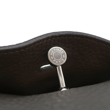 エルメス HERMES リンディ30 ヴェルソ グラファイト×エトゥープ トリヨンクレマンス 2WAYバッグ シルバー金具 グレージュ