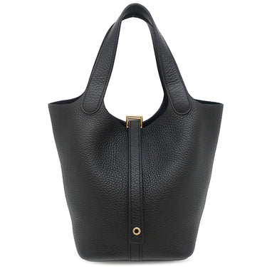 エルメス HERMES ピコタンロック PM ブラック トリヨンクレマンス ハンドバッグ ゴールド金具 黒