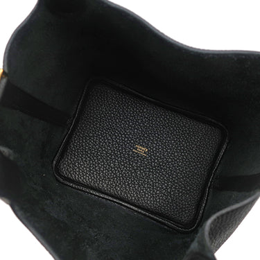 エルメス HERMES ピコタンロック PM ブラック トリヨンクレマンス ハンドバッグ ゴールド金具 黒