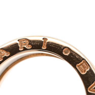 ブルガリ BVLGARI ビーゼロワン B-zero1 2バンドリング ピンクゴールド×ホワイト K18PG セラミック #51 リング 指輪 BVLGARI Au750 18K 18金 11号