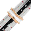 ブルガリ BVLGARI ビーゼロワン B-zero1 2バンドリング ピンクゴールド×ホワイト K18PG セラミック #51 リング 指輪 BVLGARI Au750 18K 18金 11号