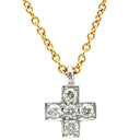 ティファニー Tiffany & Co クロスペンダント イエローゴールド×プラチナシルバー ダイヤモンド Pt950(トップ) K18YG（チェーン） ネックレス T&Co. 18K 18金 Au750×Pt950 ダイヤ