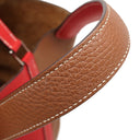 エルメス HERMES ピコタンロック PM カザック ルージュクー×ゴールド トリヨンクレマンス ハンドバッグ シルバー金具 赤 茶