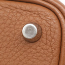 エルメス HERMES ピコタンロック PM カザック ルージュクー×ゴールド トリヨンクレマンス ハンドバッグ シルバー金具 赤 茶