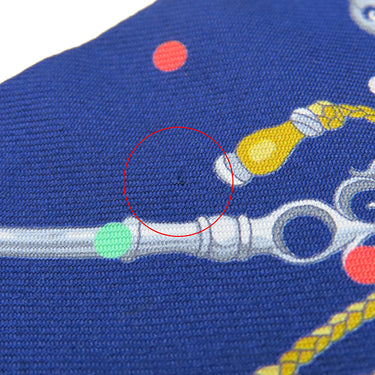 エルメス HERMES ツイリー マリン×グリスアルジョン シルク スカーフ 【LES CLES A POIS/レ クレ ア ポア】