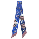 エルメス HERMES ツイリー マリン×マロングラッセ×ホワイト シルク スカーフ 【LES FOLIES DU CIEL/大空の狂気】