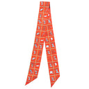 エルメス HERMES ツイリー ヴァーミリオン×ベージュ×ブロン シルク スカーフ 【COUVERTURES ET TENUES DE JOUR/馬着】