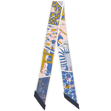 エルメス HERMES ツイリー ブルー×ローズ×モルドレ シルク スカーフ 【FACTORY SUITE/ファクトリー スーツ】