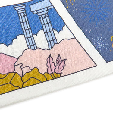 エルメス HERMES ツイリー ブルー×ローズ×モルドレ シルク スカーフ 【FACTORY SUITE/ファクトリー スーツ】