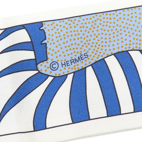 エルメス HERMES ツイリー ブルー×ローズ×モルドレ シルク スカーフ