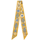 エルメス HERMES ツイリー ミール×ブルージーン×クレーム シルク スカーフ 【KELLY EN PERLES/ケリーアンペルル】