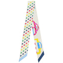 エルメス HERMES ツイリー クレ×ブルー×ルージュ シルク スカーフ 【BOUCLERIE MODERNE/モダンなバックル】