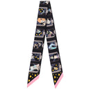 エルメス HERMES ツイリー ノワール×ローズ×グリ シルク スカーフ 【HERMES STORY/エルメスストーリー】