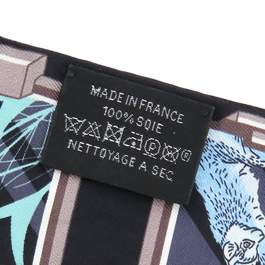 エルメス HERMES ツイリー ノワール×ローズ×グリ シルク スカーフ 【HERMES STORY/エルメスストーリー】