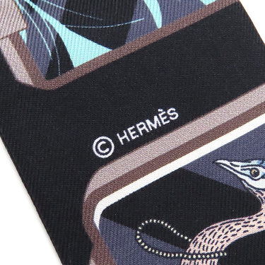 エルメス HERMES ツイリー ノワール×ローズ×グリ シルク スカーフ 【HERMES STORY/エルメスストーリー】