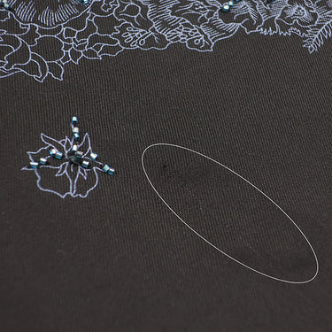 エルメス HERMES カレ90 CARRE ブラック×ブルー ビーズ シルク スカーフ 【ROBE LEGERE/ローブレジェール】 タグ欠品