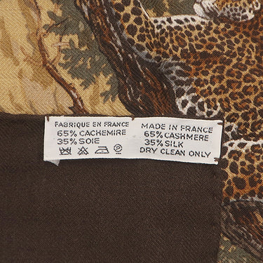 エルメス HERMES カレ90 ブラウン×ベージュ×マルチカラー カシミヤ シルク スカーフ 【TANZANIE/タンザニア】