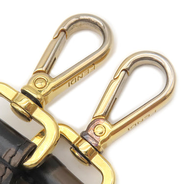 フェンディ FENDI ストラップユー ミニ 8AV105A5PJF13VK ブラウン×ブラック カーフ ショルダーストラップ ゴールド金具 茶 ズッカ柄