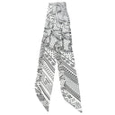 エルメス HERMES ツイリー ホワイト×ブラック シルク スカーフ 【Frilled Eperon d'Or Bandana/フリル エプロンドール バンダナ】