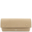 セリーヌ CELINE バイカラー ベージュ レザー メガネケース シルバー金具 レッド 赤 眼鏡入れ