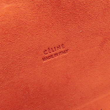 セリーヌ CELINE バイカラー ベージュ レザー メガネケース シルバー金具 レッド 赤 眼鏡入れ