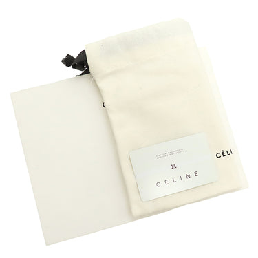 セリーヌ CELINE バイカラー ベージュ レザー メガネケース シルバー金具 レッド 赤 眼鏡入れ