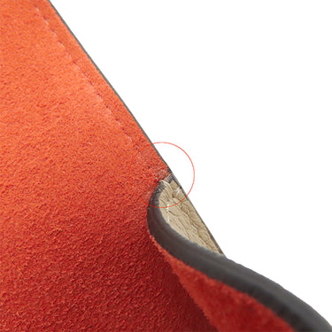 セリーヌ CELINE バイカラー ベージュ レザー メガネケース シルバー金具 レッド 赤 眼鏡入れ