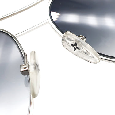 ルイヴィトン LOUIS VUITTON コンスピラシオン パイロット 58□15 Z0165U グレー×シルバー プラスチック GP サングラス シルバー金具 黒 モノグラム グラデーション