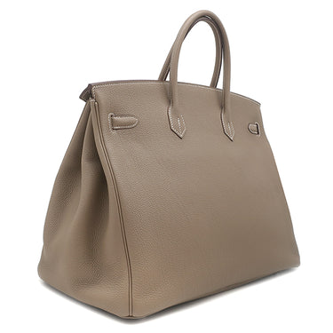 エルメス HERMES バーキン40 エトゥープ トゴ ハンドバッグ シルバー金具 グレージュ