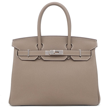エルメス HERMES バーキン30 エトゥープ トリヨンクレマンス ハンドバッグ シルバー金具 グレージュ