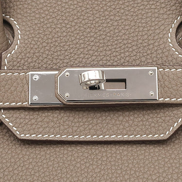 エルメス HERMES バーキン30 エトゥープ トリヨンクレマンス ハンドバッグ シルバー金具 グレージュ