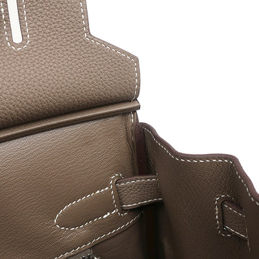 エルメス HERMES バーキン30 エトゥープ トリヨンクレマンス ハンドバッグ シルバー金具 グレージュ