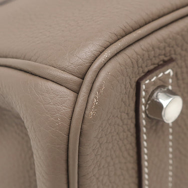 エルメス HERMES バーキン30 エトゥープ トリヨンクレマンス ハンドバッグ シルバー金具 グレージュ