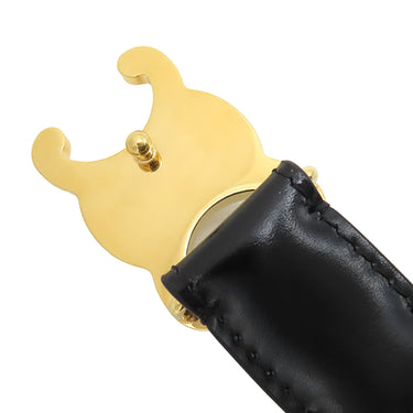 セリーヌ CELINE トリオンフ 70 ブラック レザー ベルト ゴールド金具 黒
