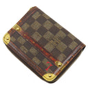 ルイヴィトン LOUIS VUITTON トランクタイム ジッピーコインパース M52745 ダミエ×レッド ダミエキャンバス コインケース ゴールド金具 茶 赤 ポップアップ限定