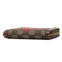 ルイヴィトン LOUIS VUITTON トランクタイム ジッピーコインパース M52745 ダミエ×レッド ダミエキャンバス コインケース ゴールド金具 茶 赤 ポップアップ限定