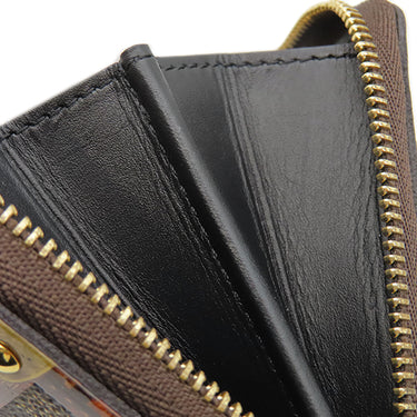 ルイヴィトン LOUIS VUITTON トランクタイム ジッピーコインパース M52745 ダミエ×レッド ダミエキャンバス コインケース ゴールド金具 茶 赤 ポップアップ限定