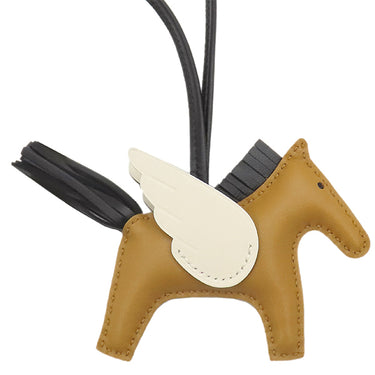 エルメス HERMES ロデオPM ペガサス セサミ×ブラック×ナタ アニョーミロ バッグチャーム 茶 黒 アイボリー