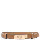 エルメス HERMES ケリー 18 ゴールド ヴォーエプソン GP ベルト ローズゴールド金具 茶 ターンロック金具 スライド調節 RG PG
