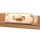エルメス HERMES ケリー 18 ゴールド ヴォーエプソン GP ベルト ローズゴールド金具 茶 ターンロック金具 スライド調節 RG PG