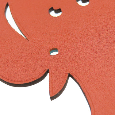 エルメス HERMES プティアッシュ ゾウ オレンジ×ブルー レザー チャーム チャーム シューズチャーム petit H